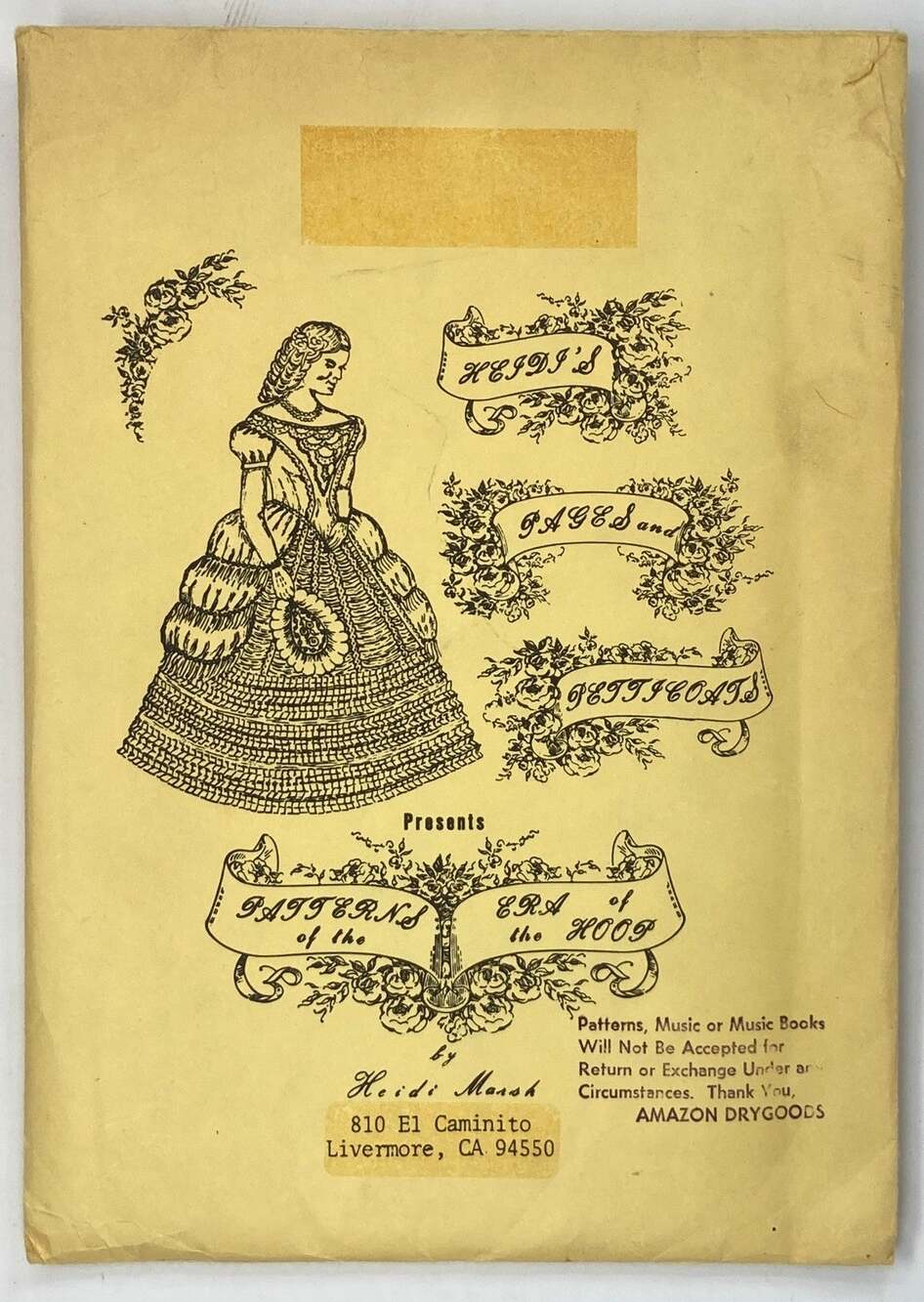 VTG 1983 Heidi Marsh Civil War Hoop Petticoat Sewing Pattern LU-HP-1
